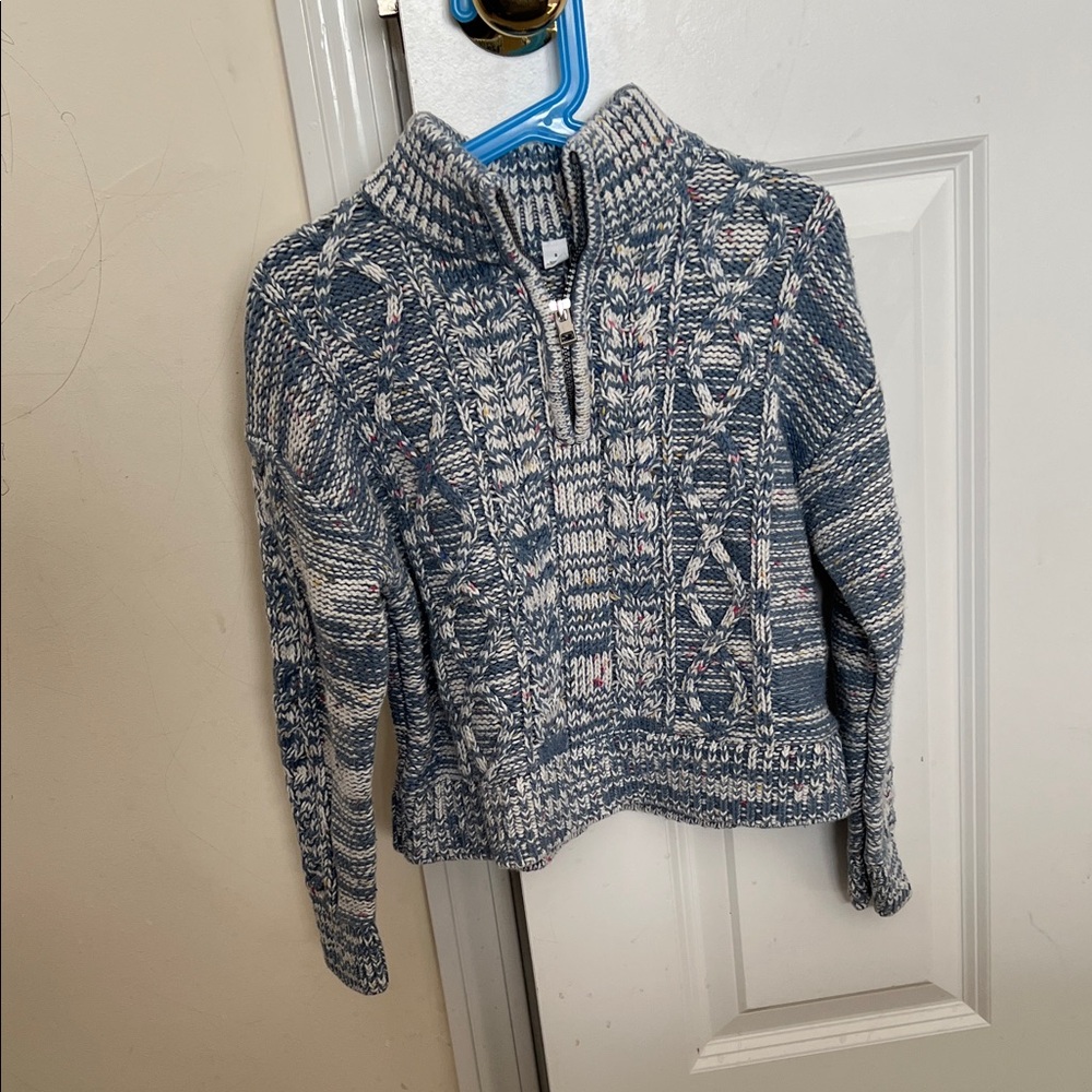 Girls Blue Patterned Sweater